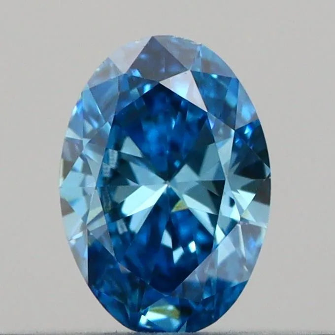 0.16ct Oval Lab Grown Diamond (Colour Fancy Vivid Blue, Clarity VS1, IGI Certified)