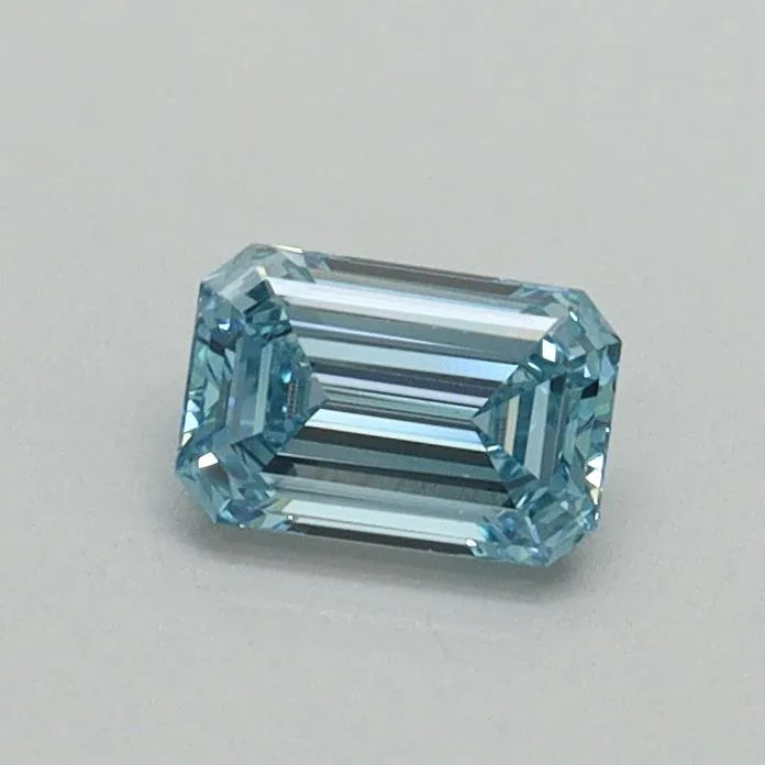 0.38ct Emerald Lab Grown Diamond (Colour Fancy Vivid Blue, Clarity VS1, IGI Certified)