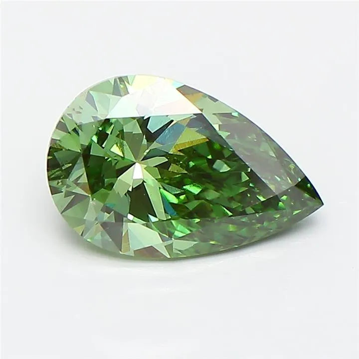 1.52ct Pear Lab Grown Diamond (Colour Fancy Vivid Green, Clarity VS2, IGI Certified)