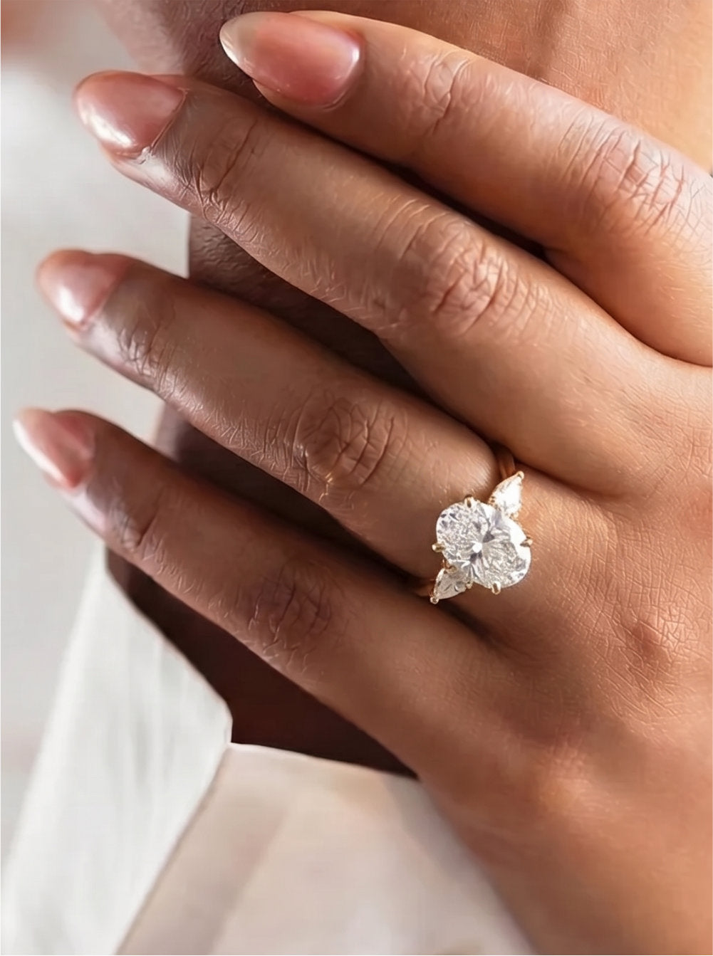 The Garden Oval Three-Stone Ring