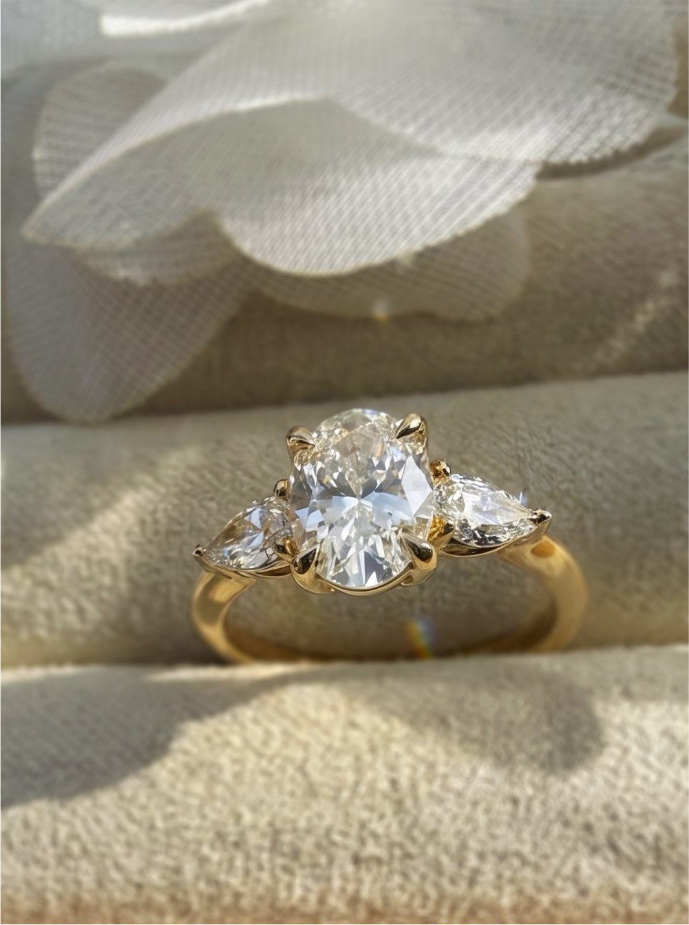 The Garden Oval Three-Stone Ring
