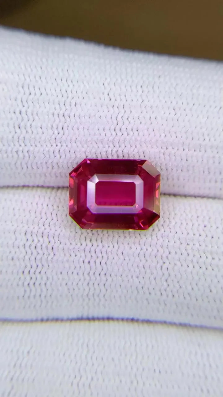 6.08ct Emerald Natural Sapphire (Colour Pink, Clarity Eye Clean, Cut Faceted)