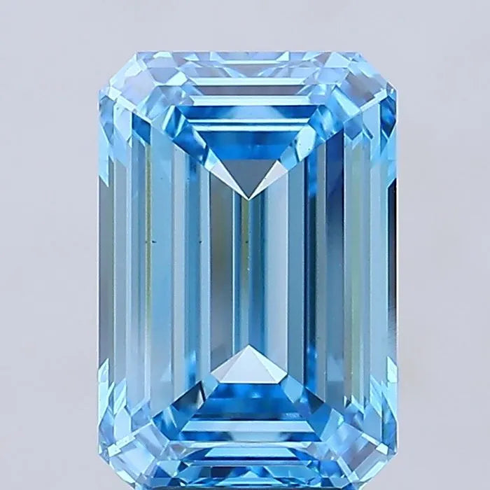 7.03ct Emerald Lab Grown Diamond (Colour Fancy Vivid Blue, Clarity VVS2, IGI Certified)