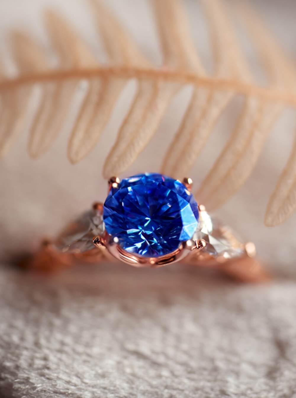 The Garden - Sapphire and Diamonds Three-Stone Ring