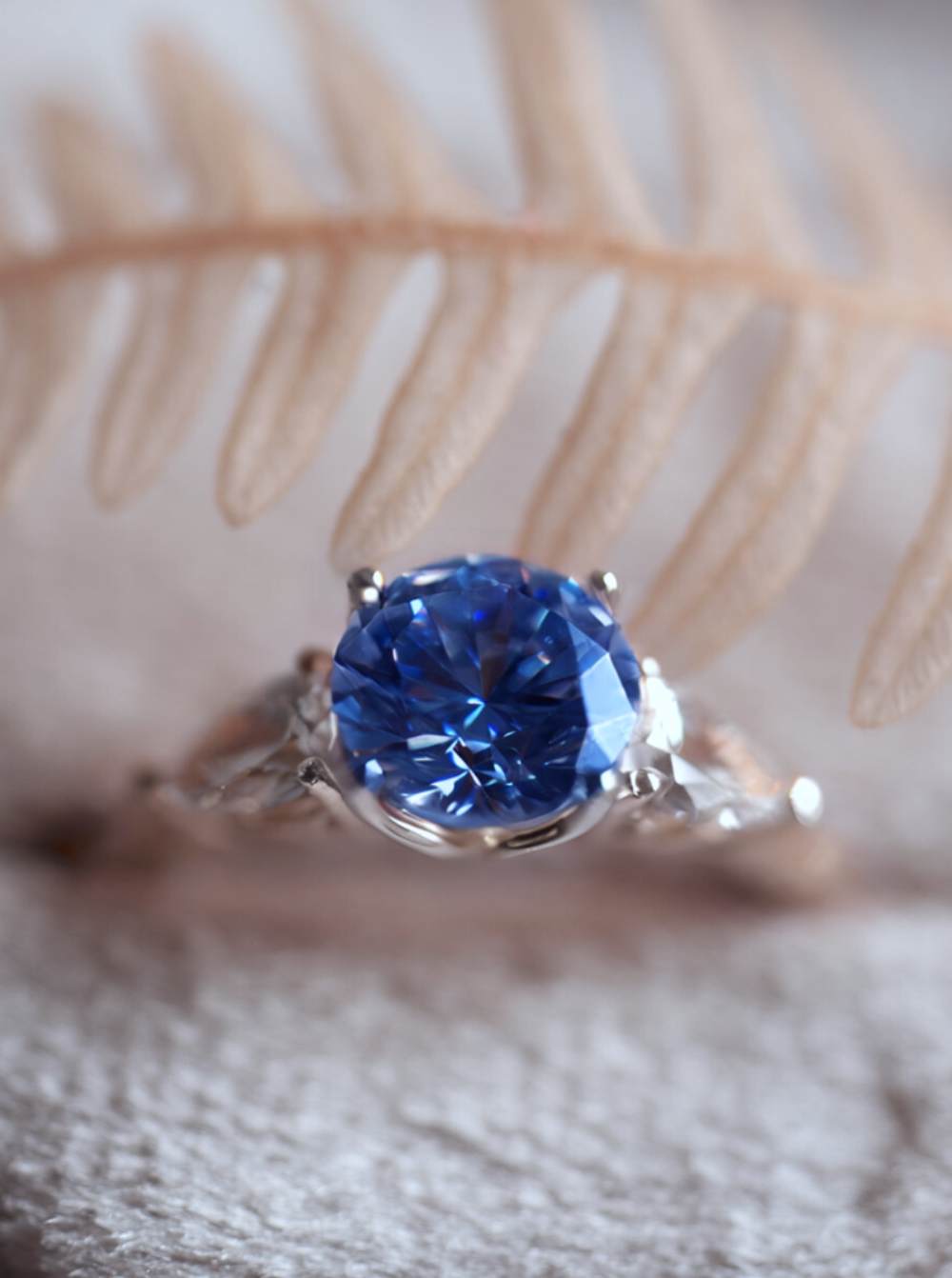 The Garden - Sapphire and Diamonds Three-Stone Ring