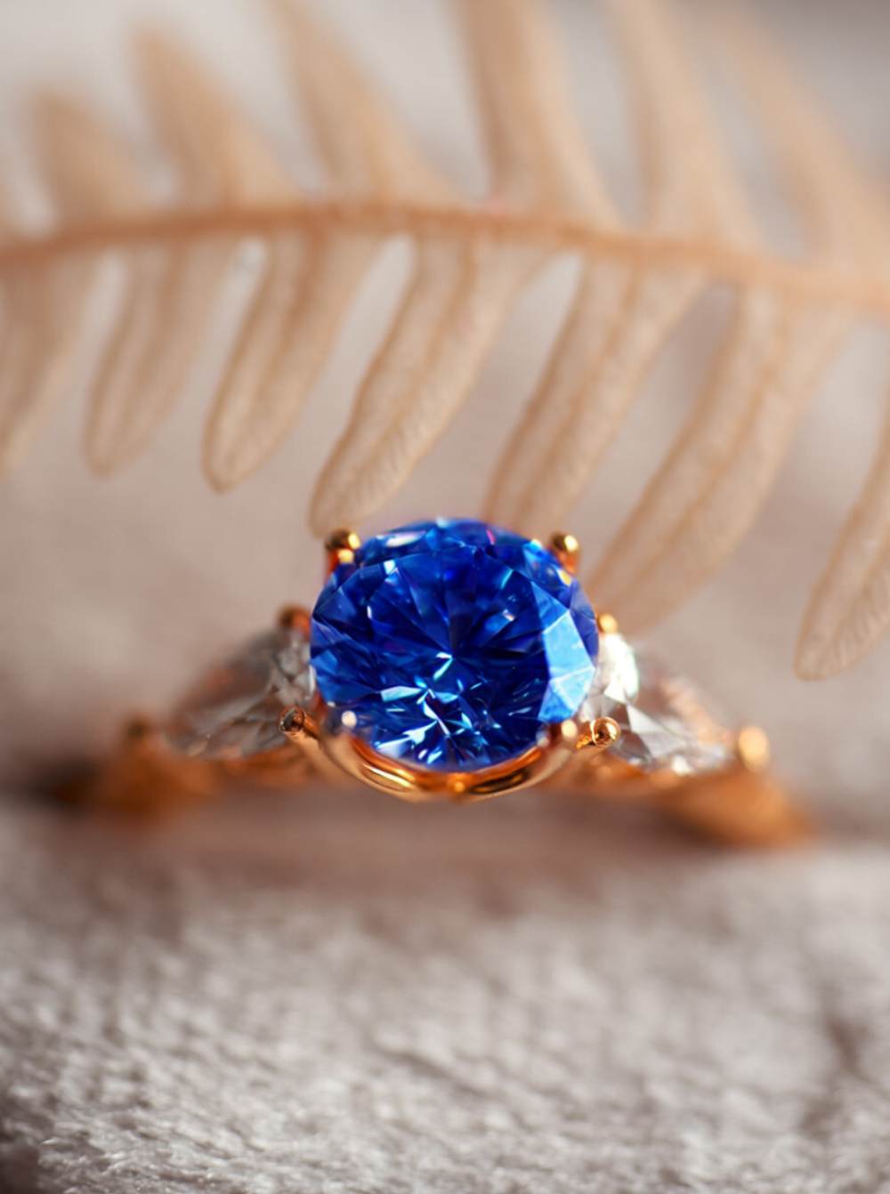 The Garden - Sapphire and Diamonds Three-Stone Ring