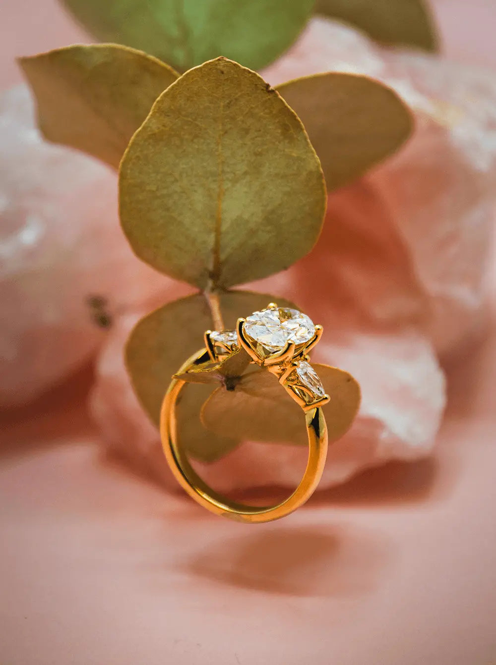 The Garden Oval Three-Stone Ring