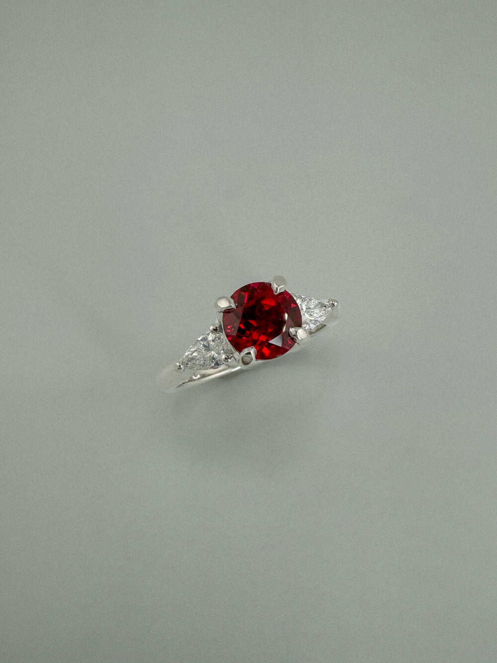 The Garden Round Three-Stone Ring