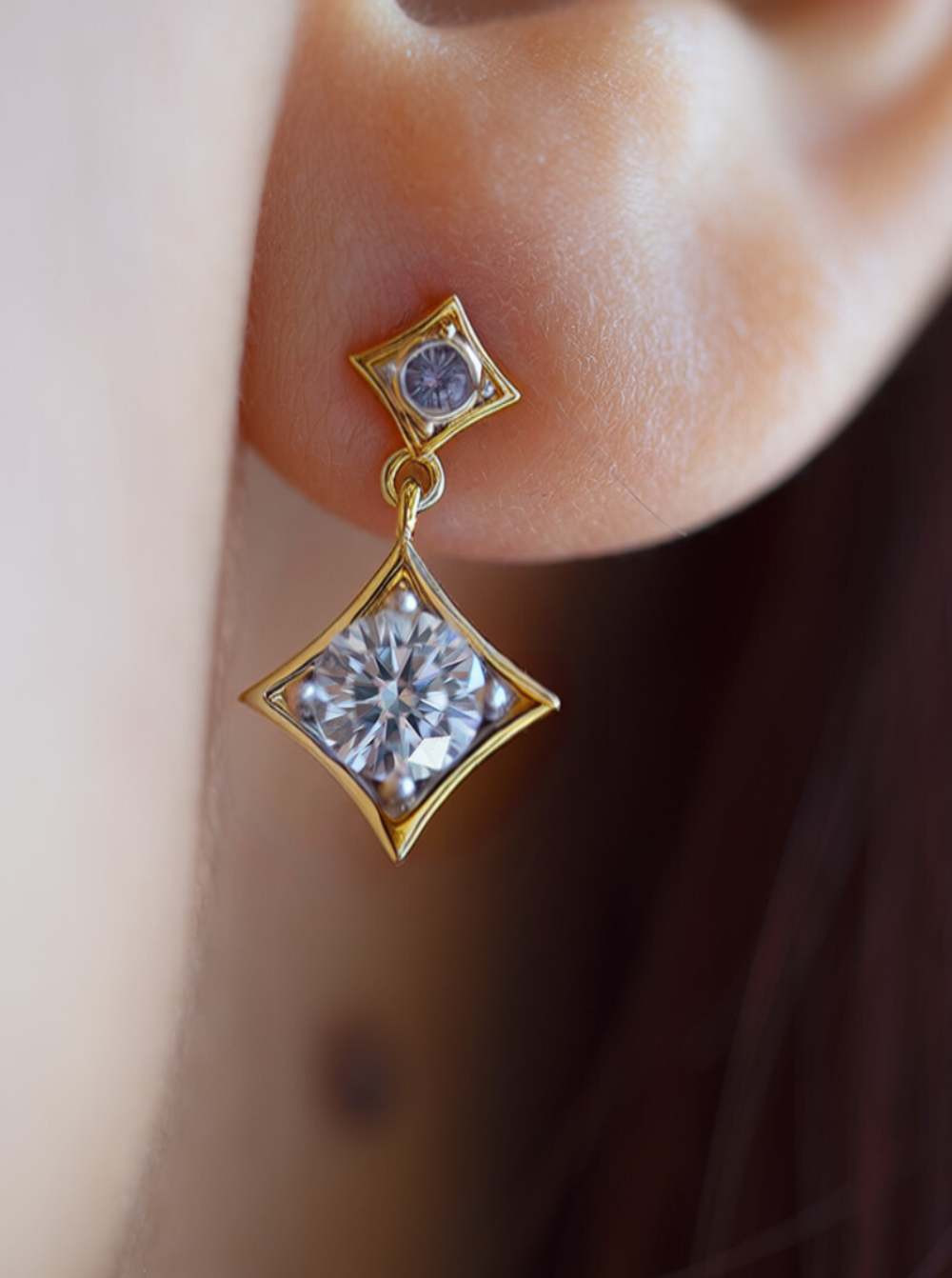 StarLight Lab Diamond Dangle Earrings