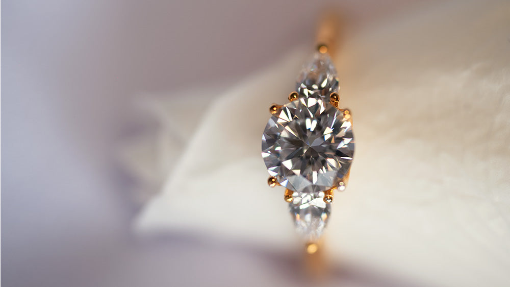 The Garden - Sapphire and Diamonds Three-Stone Ring