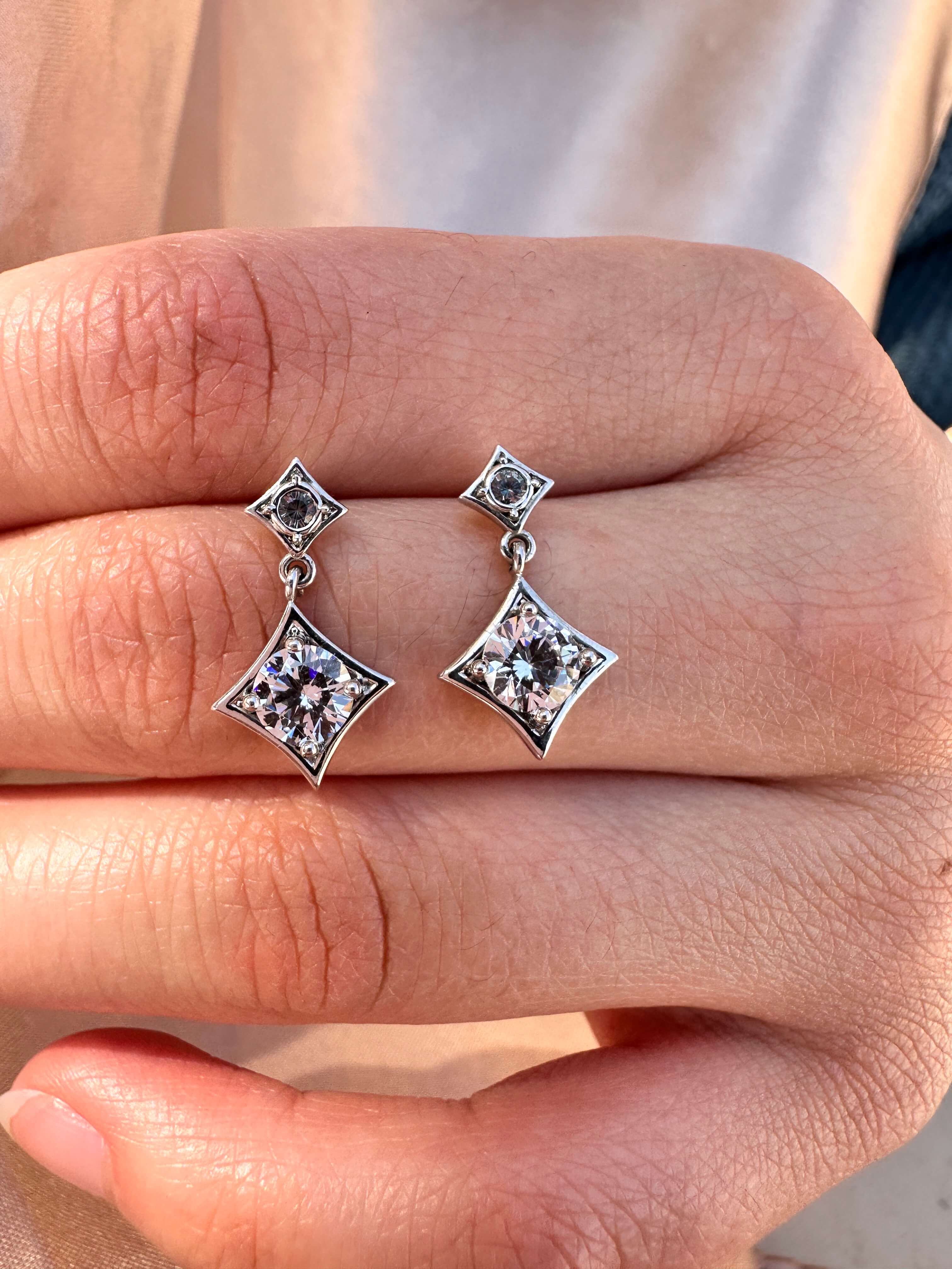 StarLight Lab Diamond Dangle Earrings