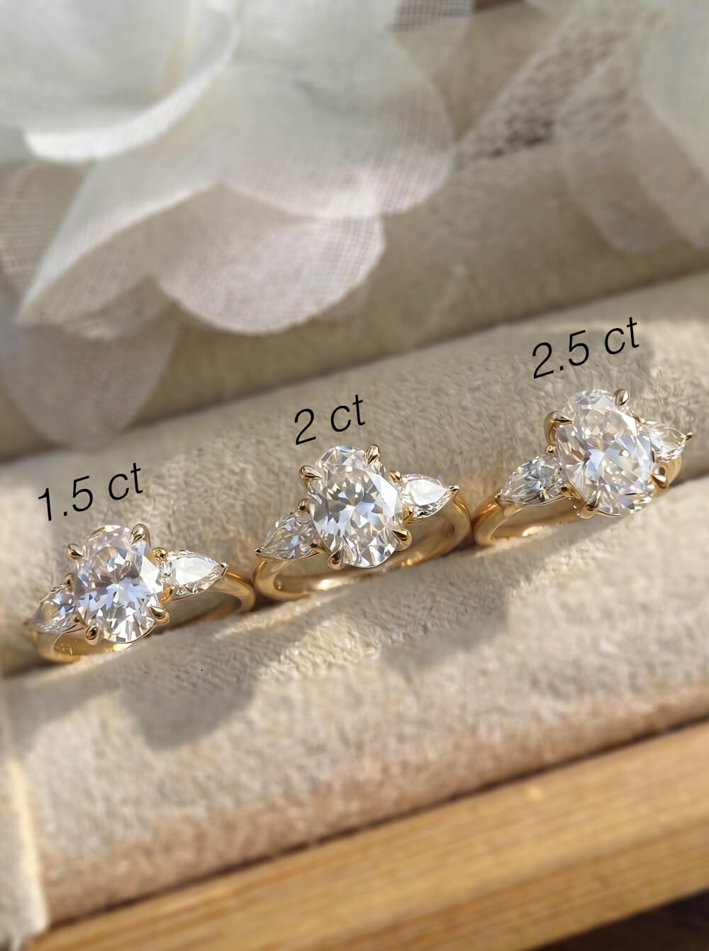 The Garden Oval Three-Stone Ring