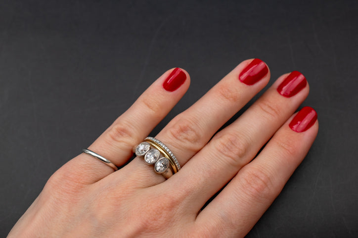 Trend Watch: Stacking Rings! Great Way To Mix Textures And Metal Colors