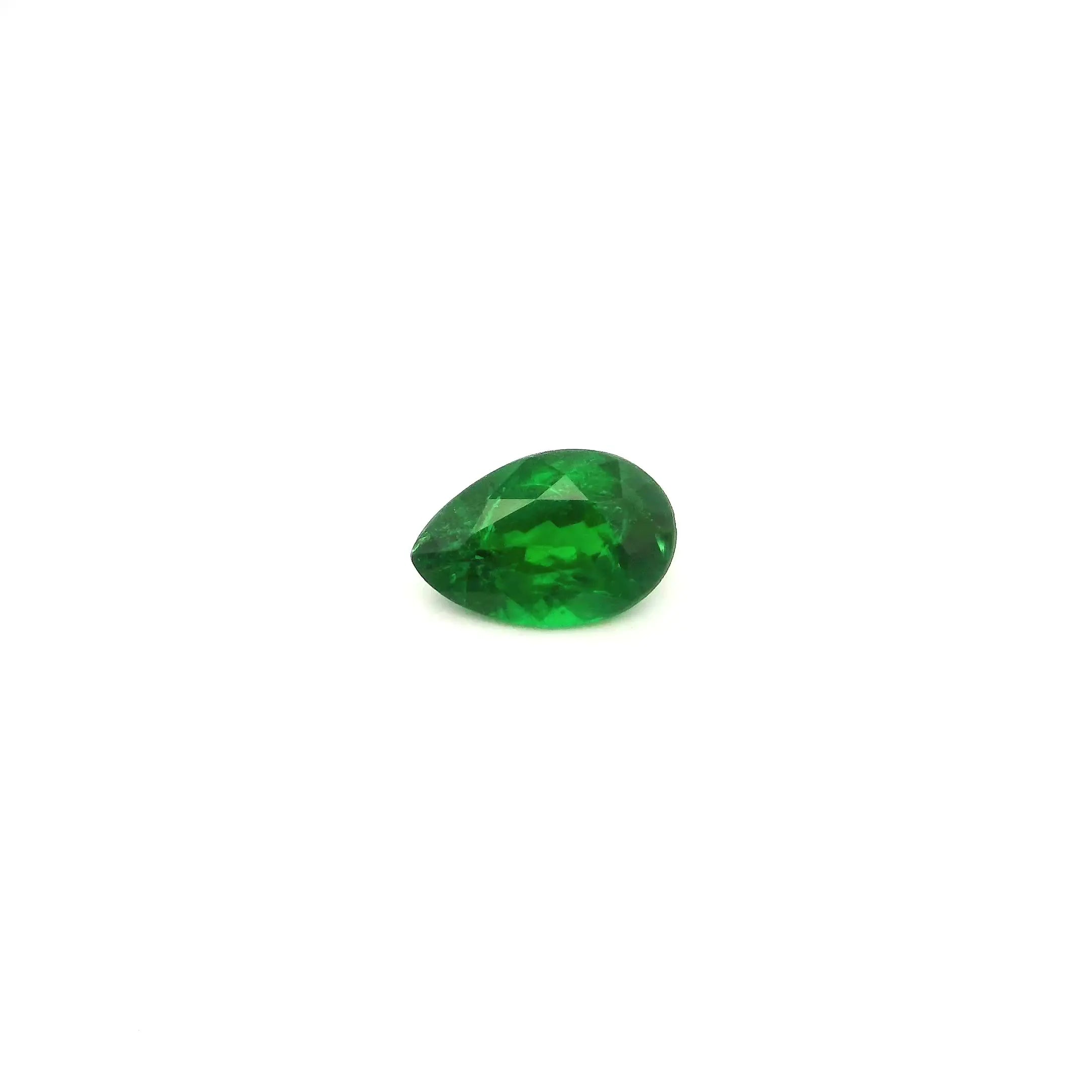 0.65ct Pear Natural Garnet (Colour Green, Clarity Slightly Included, Cut Faceted)