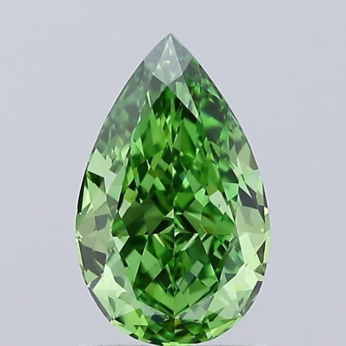 1.42ct Pear Lab Grown Diamond (Colour Fancy Vivid Green, Clarity VS1, IGI Certified)