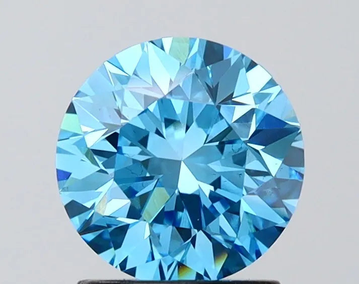 1.50ct Round Lab Grown Diamond (Colour Fancy Vivid Blue, Clarity VS2, Cut VG, IGI Certified)