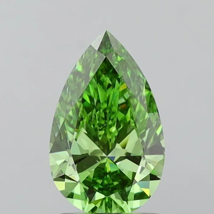 1.51ct Pear Lab Grown Diamond (Colour Fancy Vivid Green, Clarity VS1, IGI Certified)