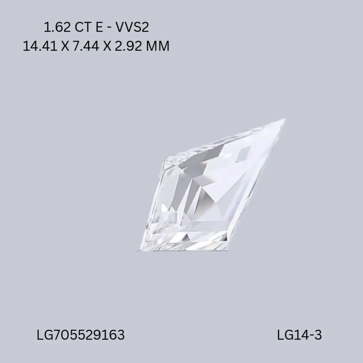 1.62ct Kite Lab Grown Diamond (Colour E, Clarity VVS2, IGI Certified)
