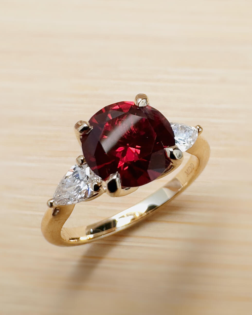 The Garden Round Three-Stone Ring