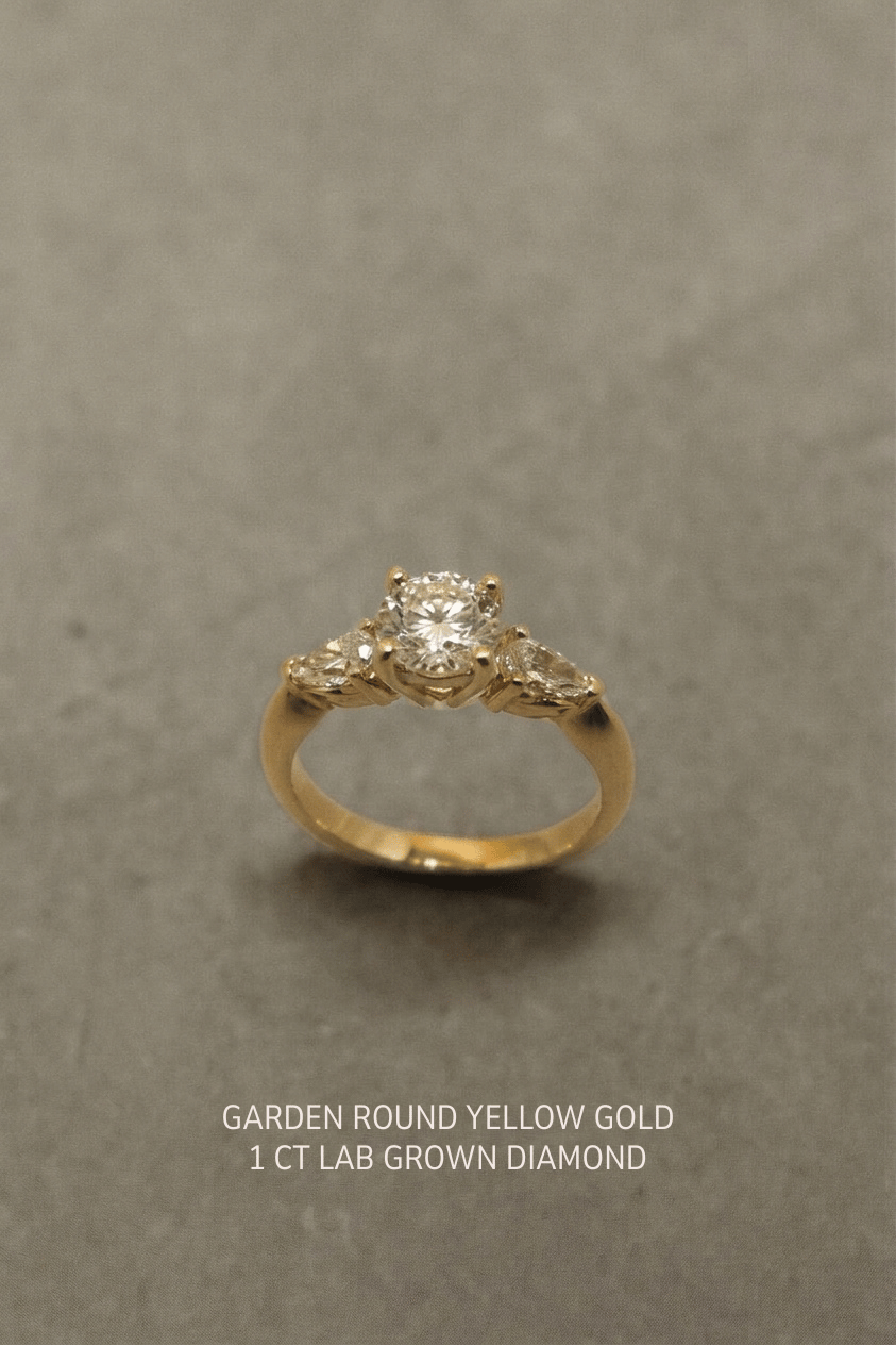 The Garden Round Three-Stone Ring