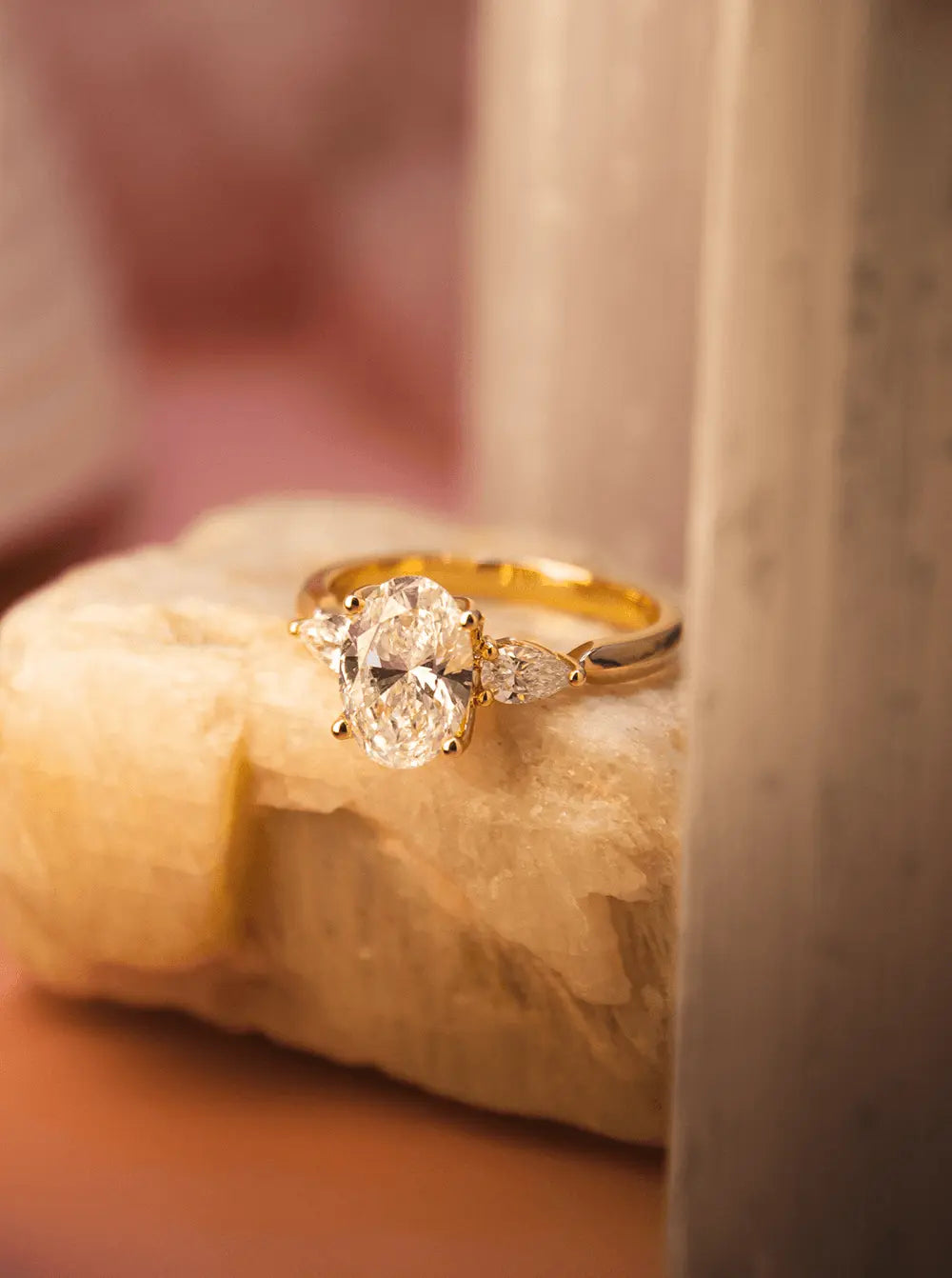 The Garden Oval Three-Stone Ring