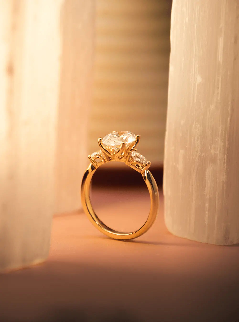 The Garden Oval Three-Stone Ring