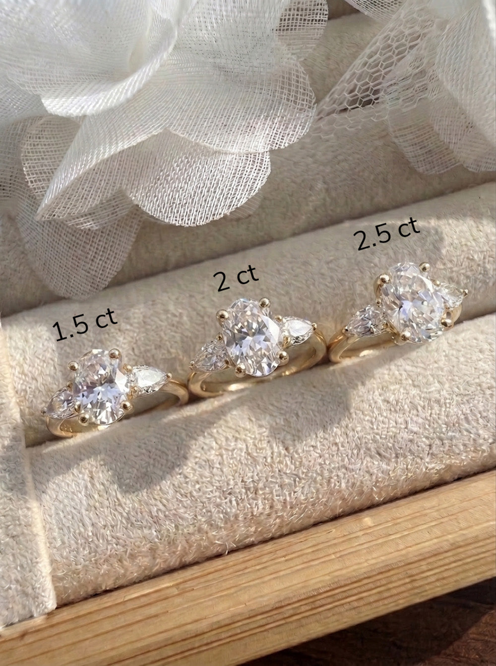 The Garden Oval Three-Stone Ring