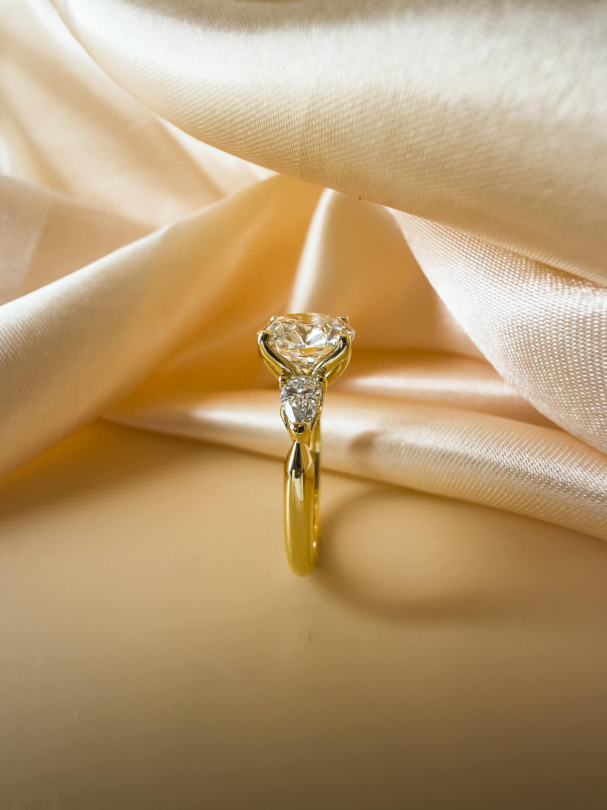 The Garden Round Three-Stone Ring
