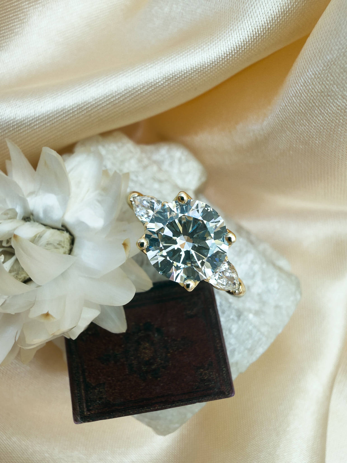 The Garden Round Three-Stone Ring