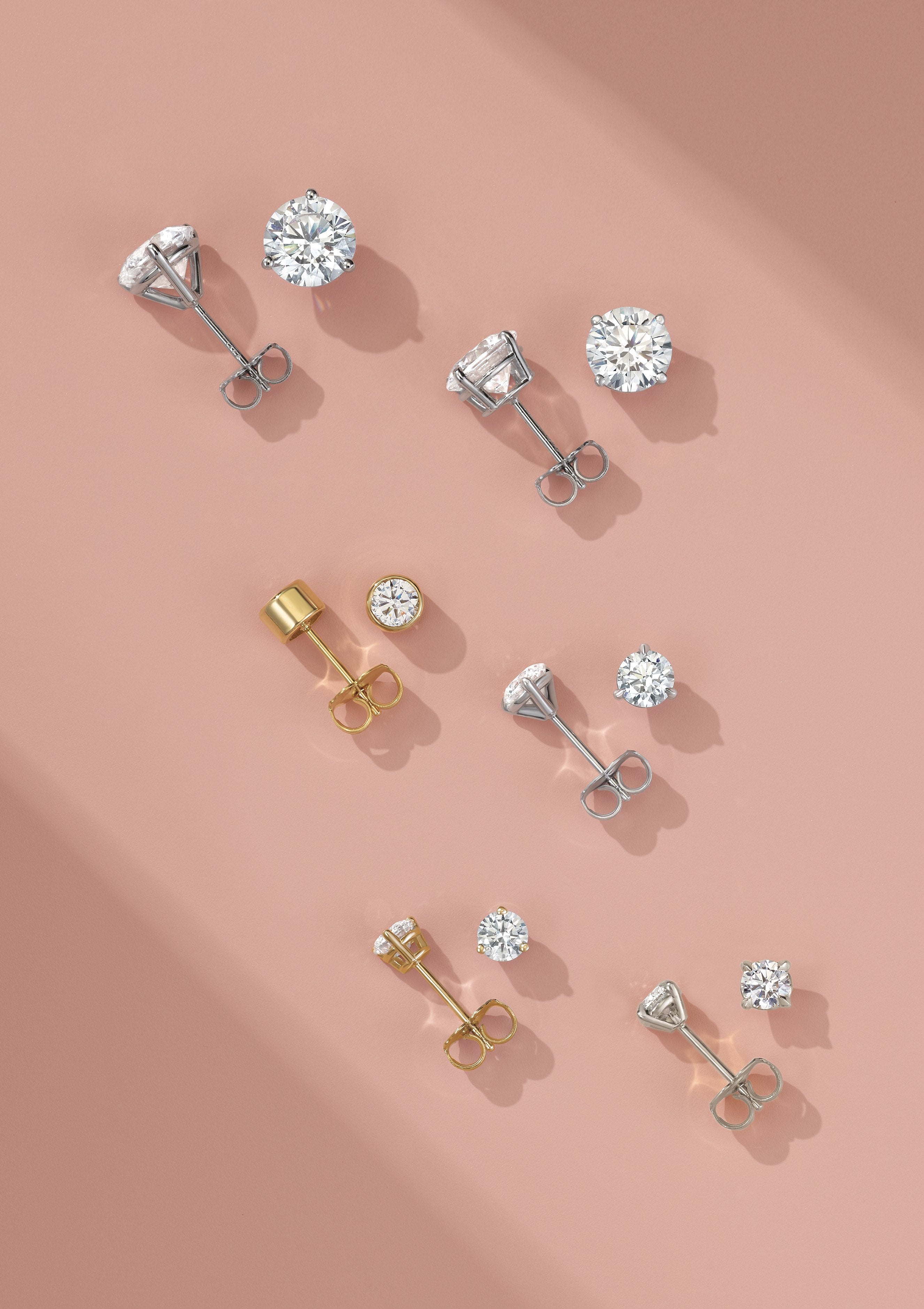 Round Lab-Grown Diamond Stud Earrings (14k Gold)
