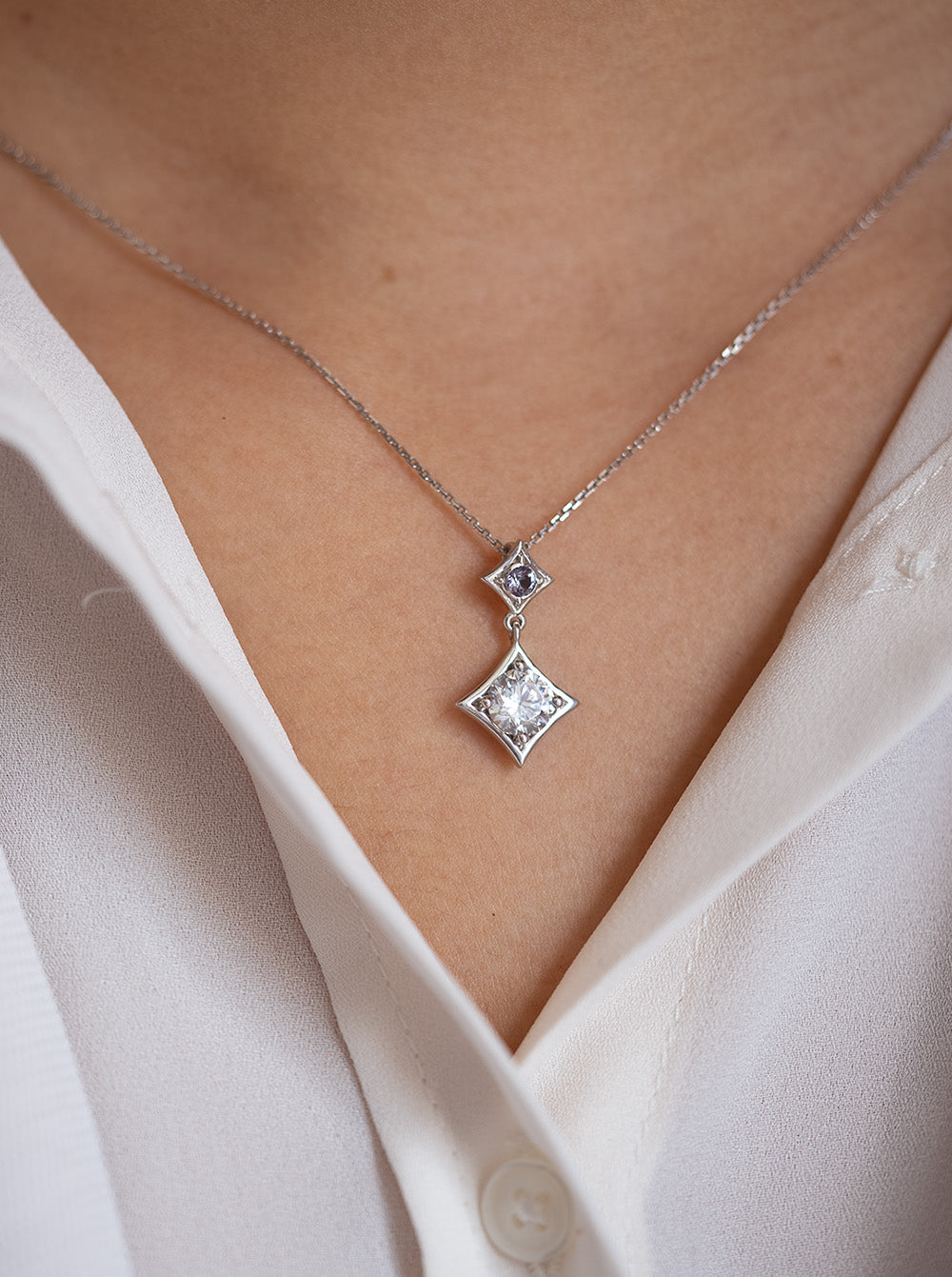 Starlight Set - Lab Diamond Pendant and Earrings