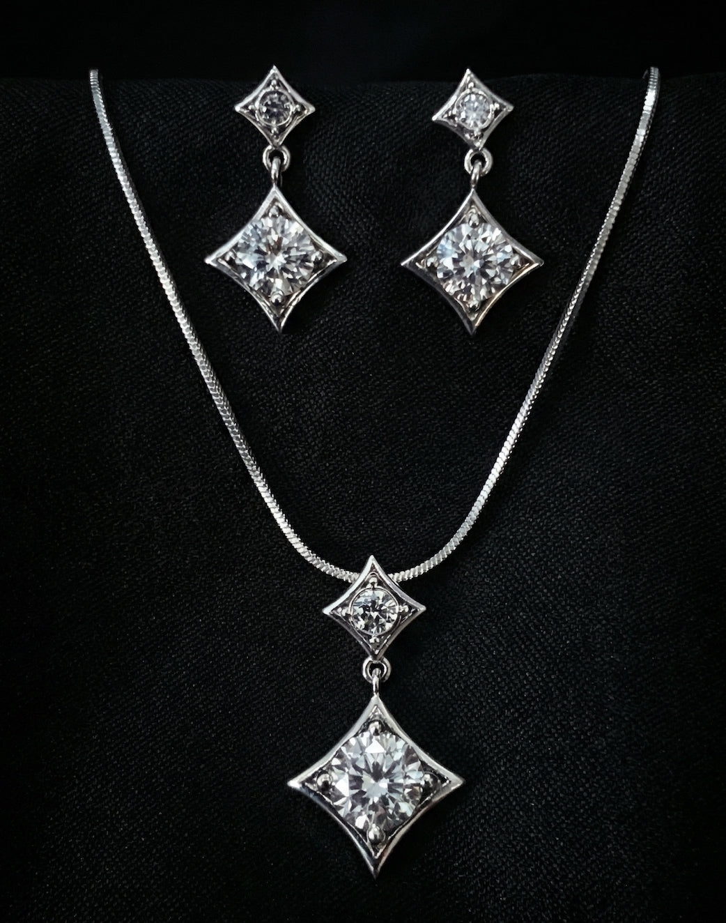 Starlight Set - Lab Diamond Pendant and Earrings