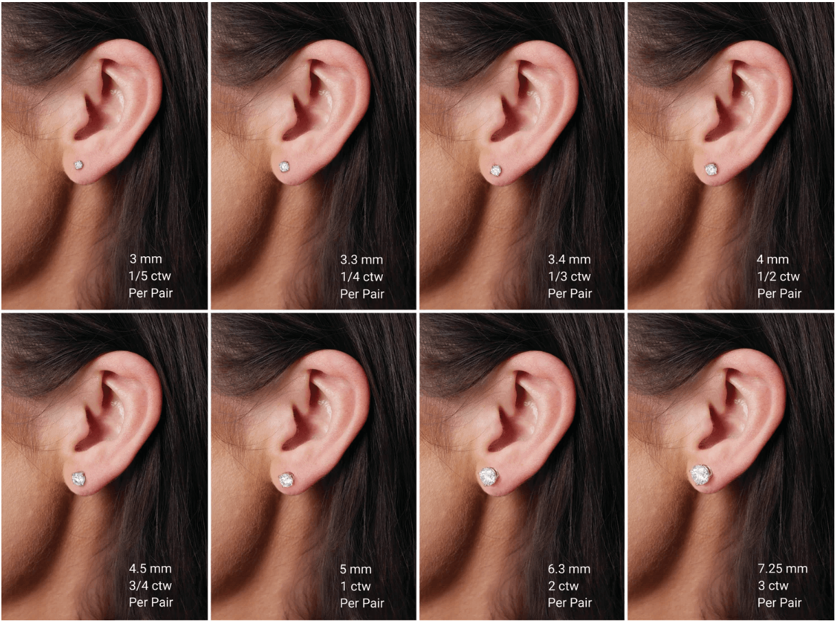 Round Lab-Grown Diamond Stud Earrings (14k Gold)