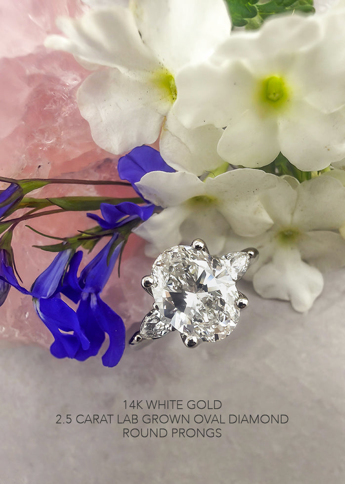 The Garden Oval Three-Stone Ring