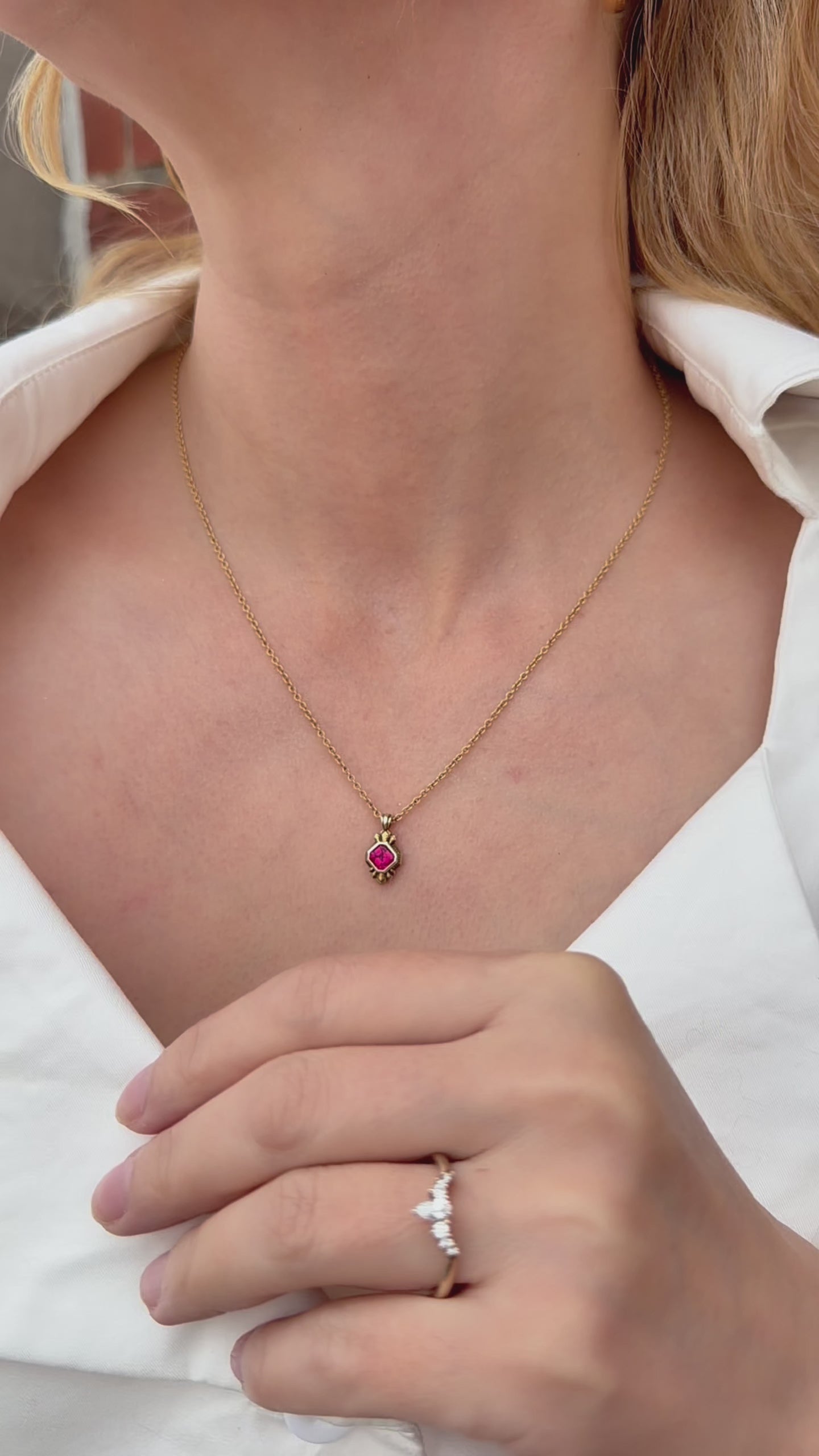 The Paris 14K Yellow Gold Ruby Pendant